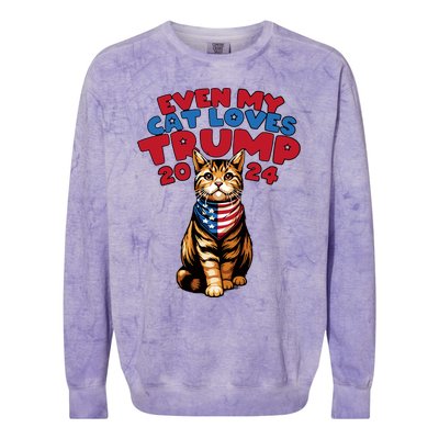 Even My Cat Loves Trump 2024 Colorblast Crewneck Sweatshirt