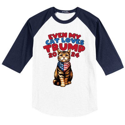 Even My Cat Loves Trump 2024 Baseball Sleeve Shirt