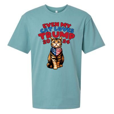 Even My Cat Loves Trump 2024 Sueded Cloud Jersey T-Shirt