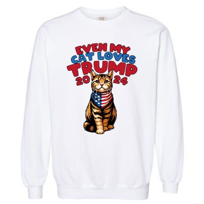 Even My Cat Loves Trump 2024 Garment-Dyed Sweatshirt