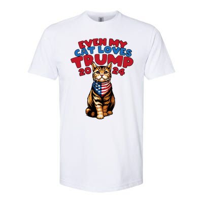 Even My Cat Loves Trump 2024 Softstyle CVC T-Shirt