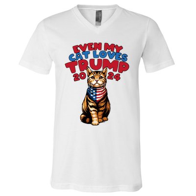 Even My Cat Loves Trump 2024 V-Neck T-Shirt