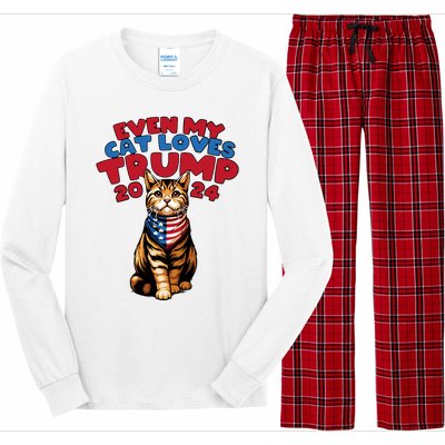 Even My Cat Loves Trump 2024 Long Sleeve Pajama Set