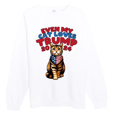 Even My Cat Loves Trump 2024 Premium Crewneck Sweatshirt