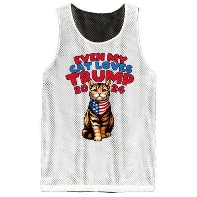 Even My Cat Loves Trump 2024 Mesh Reversible Basketball Jersey Tank