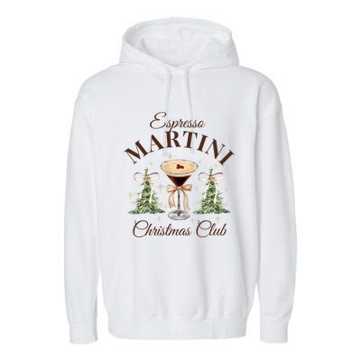 Espresso Martini Christmas Club Coquette Bow Xmas Pajamas Meaningful Gift Garment-Dyed Fleece Hoodie