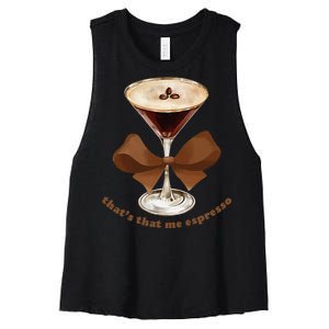 Espresso Martini Coffee Bow Women's Racerback Cropped Tank