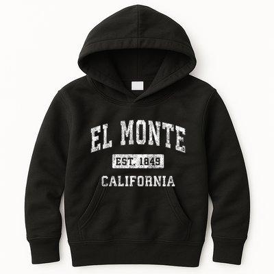 El Monte California Ca Vintage Established Sports Kids Hoodie
