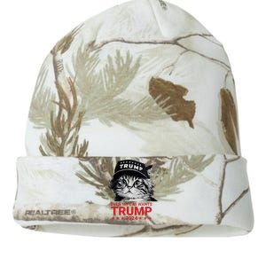 Even My Cat Wants Trump 2024 Funny American Cat Pro Trump Kati Licensed 12" Camo Beanie