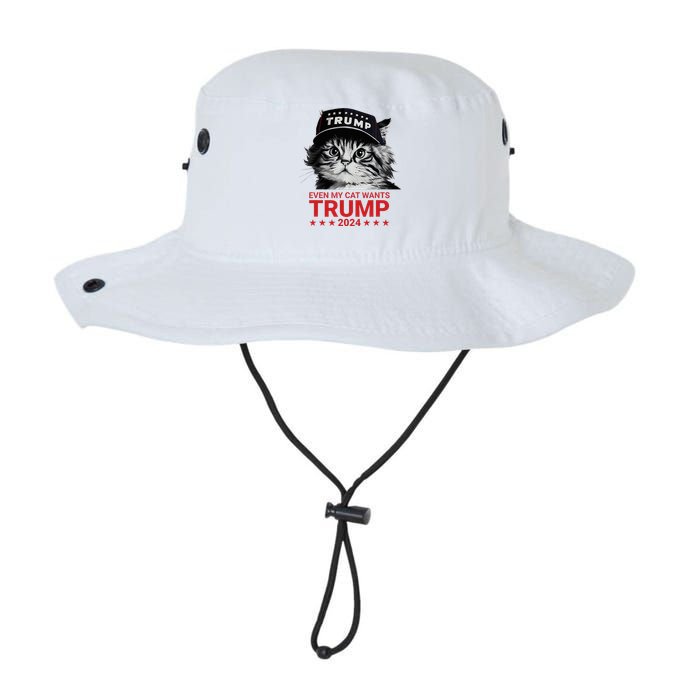 Even My Cat Wants Trump 2024 Funny American Cat Pro Trump Legacy Cool Fit Booney Bucket Hat