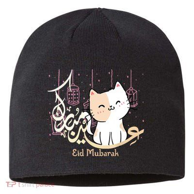 Eid Mubarak Cat Sustainable Beanie