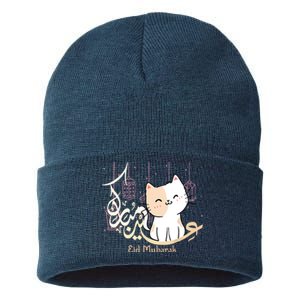 Eid Mubarak Cat Sustainable Knit Beanie