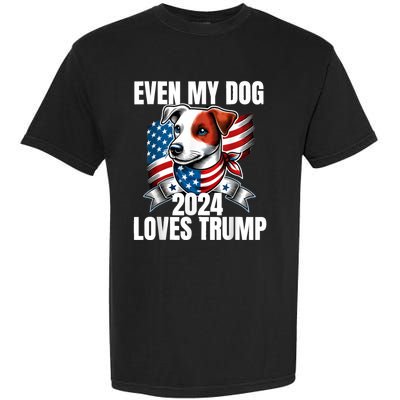 Even My Dog Loves Trump Usa Flag Election Trump Support Garment-Dyed Heavyweight T-Shirt