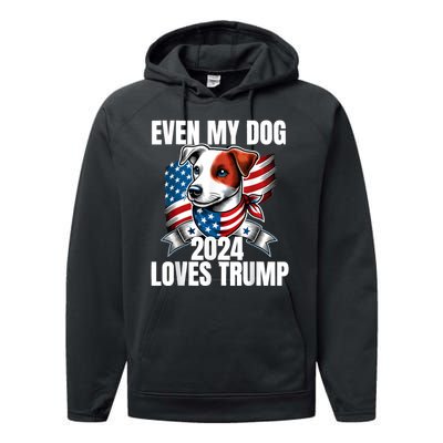 Even My Dog Loves Trump Usa Flag Election Trump Support Performance Fleece Hoodie