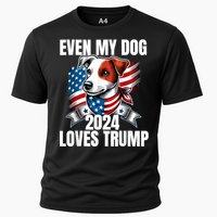 Even My Dog Loves Trump Usa Flag Election Trump Support Cooling Performance Crew T-Shirt