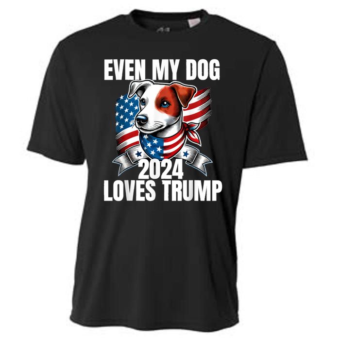 Even My Dog Loves Trump Usa Flag Election Trump Support Cooling Performance Crew T-Shirt