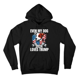 Even My Dog Loves Trump Usa Flag Election Trump Support Hoodie