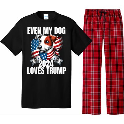 Even My Dog Loves Trump Usa Flag Election Trump Support Pajama Set