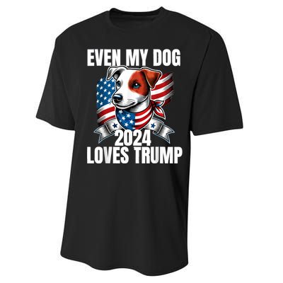 Even My Dog Loves Trump Usa Flag Election Trump Support Performance Sprint T-Shirt