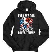 Even My Dog Loves Trump Usa Flag Election Trump Support Tie Dye Hoodie