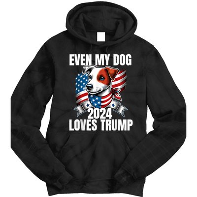 Even My Dog Loves Trump Usa Flag Election Trump Support Tie Dye Hoodie