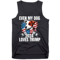 Even My Dog Loves Trump Usa Flag Election Trump Support Tank Top