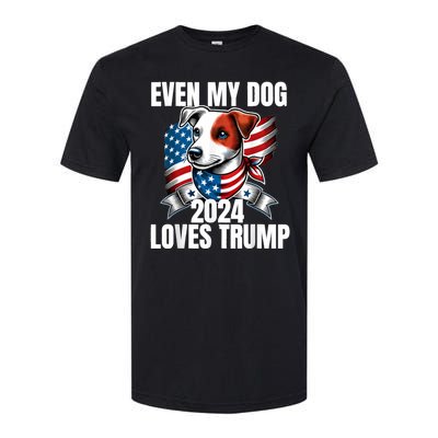 Even My Dog Loves Trump Usa Flag Election Trump Support Softstyle CVC T-Shirt