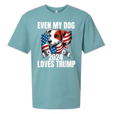 Even My Dog Loves Trump Usa Flag Election Trump Support Sueded Cloud Jersey T-Shirt