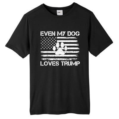 Even My Dog Loves Trump Usa Flag Election Trump Support Tall Fusion ChromaSoft Performance T-Shirt