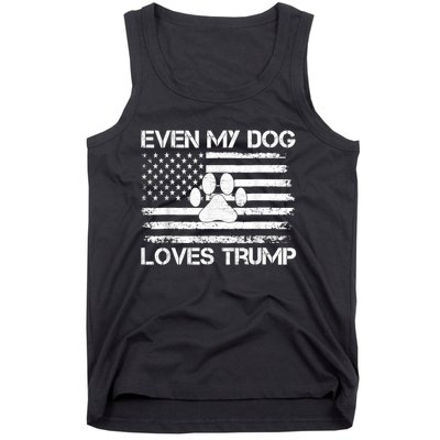 Even My Dog Loves Trump Usa Flag Election Trump Support Tank Top