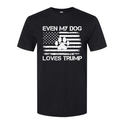 Even My Dog Loves Trump Usa Flag Election Trump Support Softstyle CVC T-Shirt