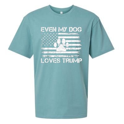 Even My Dog Loves Trump Usa Flag Election Trump Support Sueded Cloud Jersey T-Shirt