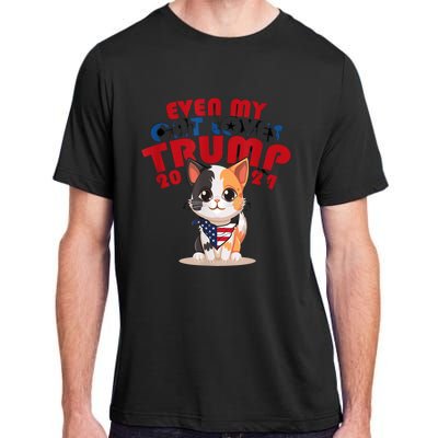 Even My Dog Loves Trump Usa Flag Election Trump Support Adult ChromaSoft Performance T-Shirt