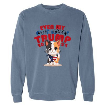 Even My Dog Loves Trump Usa Flag Election Trump Support Garment-Dyed Sweatshirt