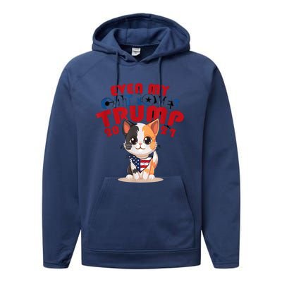 Even My Dog Loves Trump Usa Flag Election Trump Support Performance Fleece Hoodie