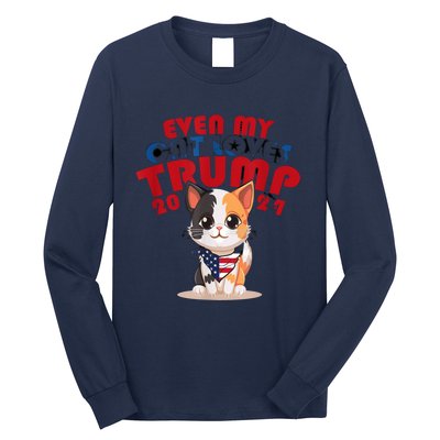 Even My Dog Loves Trump Usa Flag Election Trump Support Long Sleeve Shirt