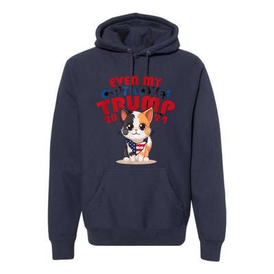 Even My Dog Loves Trump Usa Flag Election Trump Support Premium Hoodie