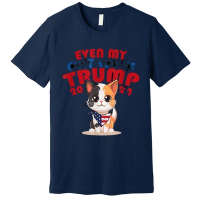 Even My Dog Loves Trump Usa Flag Election Trump Support Premium T-Shirt