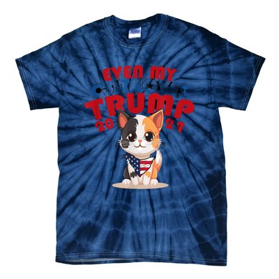 Even My Dog Loves Trump Usa Flag Election Trump Support Tie-Dye T-Shirt