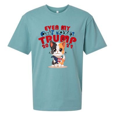 Even My Dog Loves Trump Usa Flag Election Trump Support Sueded Cloud Jersey T-Shirt