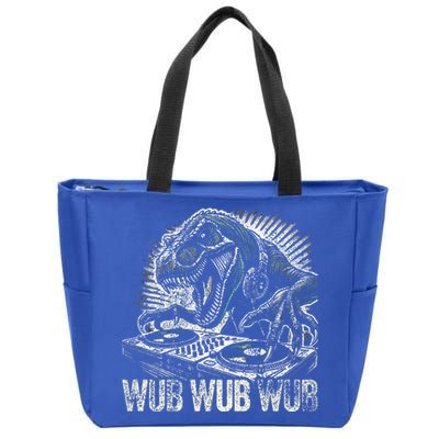 Electronic Music Dinosaur Dj Dubstep Zip Tote Bag