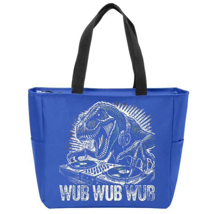 Electronic Music Dinosaur Dj Dubstep Zip Tote Bag