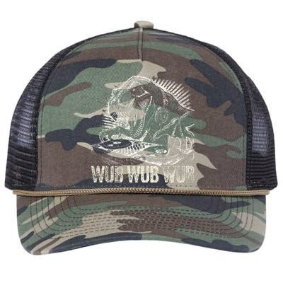 Electronic Music Dinosaur Dj Dubstep Retro Rope Trucker Hat Cap