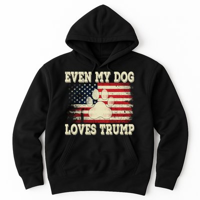 Even My Dog Loves Trump Usa Flag Election Trump Support Hoodie