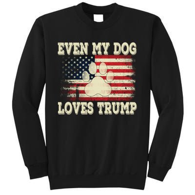 Even My Dog Loves Trump Usa Flag Election Trump Support Sweatshirt