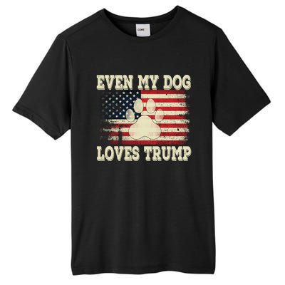 Even My Dog Loves Trump Usa Flag Election Trump Support Tall Fusion ChromaSoft Performance T-Shirt