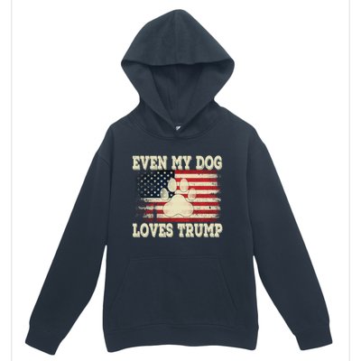 Even My Dog Loves Trump Usa Flag Election Trump Support Urban Pullover Hoodie