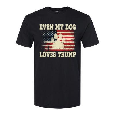 Even My Dog Loves Trump Usa Flag Election Trump Support Softstyle CVC T-Shirt