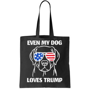 Even My Dog Loves Trump Usa Flag Election Trump Support Tote Bag