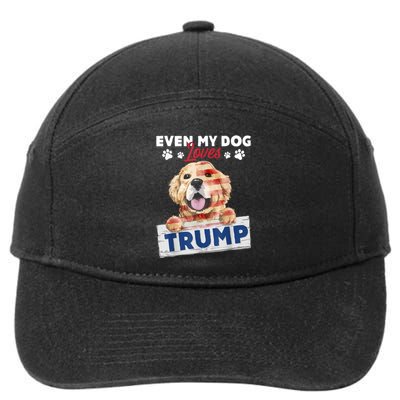 Even My Dog Loves Trump Usa Flag Election Trump Support 7-Panel Snapback Hat